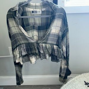 Urban outfitters cropped flannel